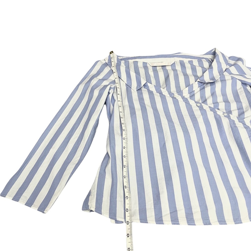 Zara Women's blue & White Striped Wraps Shirt in Size Medium - Picture 14 of 15